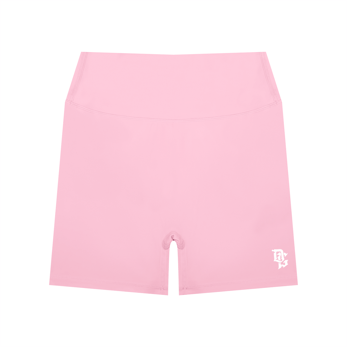 Women’s "DG" Pink & White High Waisted Biker Shorts