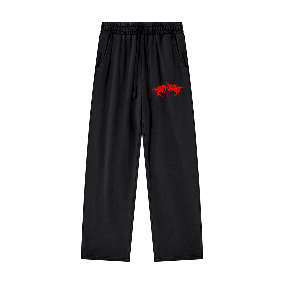 Unisex "Dirty Goons" Black & Red Heavyweight Sweatpants