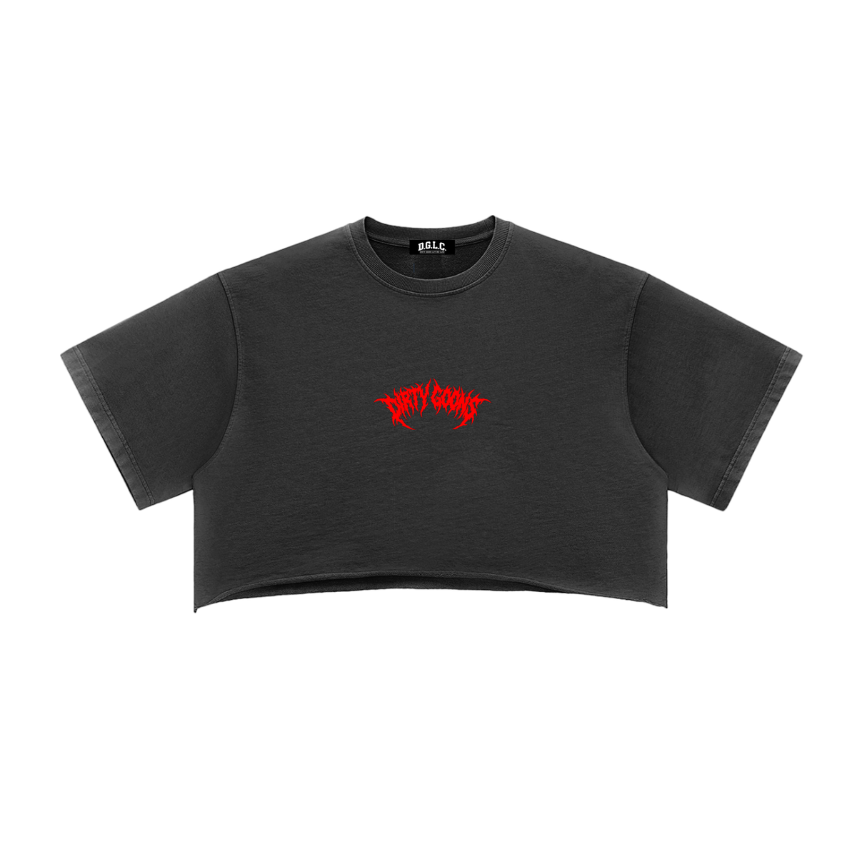 "Dirty Goons" Black & Red Crop Top