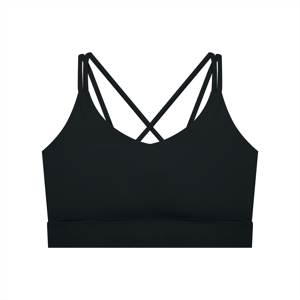 Women's 'DG' Black & White Cross-Over Sport Bra