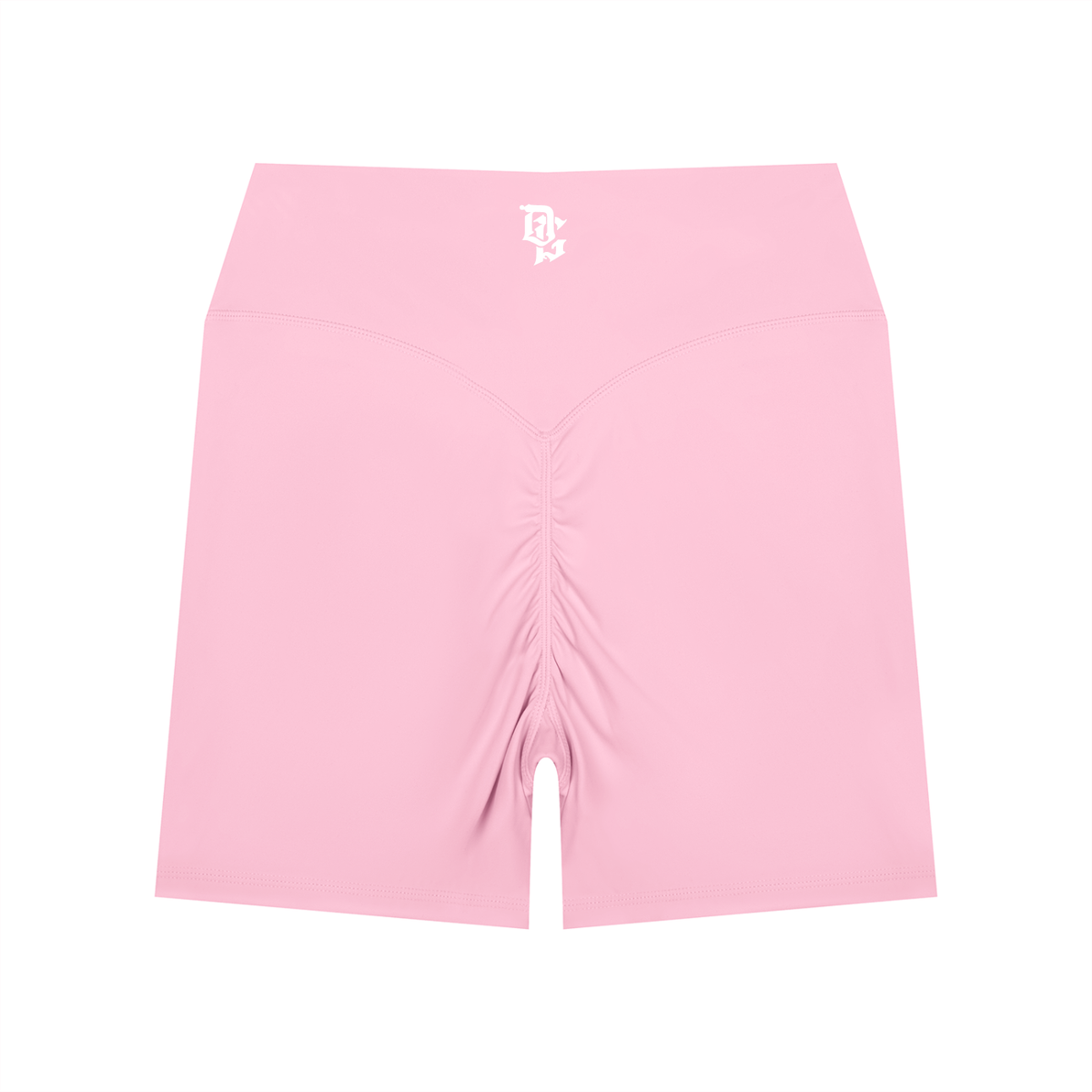 Women’s "DG" Pink & White High Waisted Biker Shorts