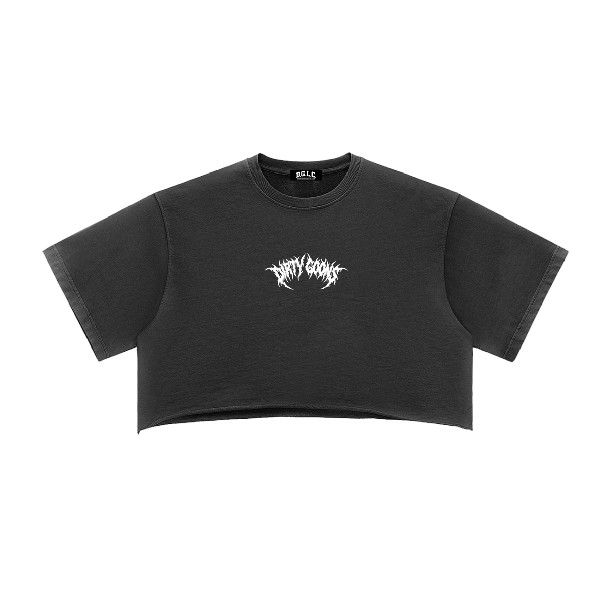 "Dirty Goons" Black & White Crop Top