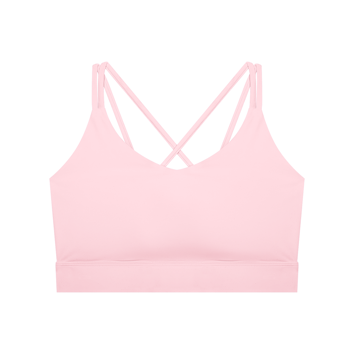 Women's 'DG' Pink & White Cross-Over Sport Bra