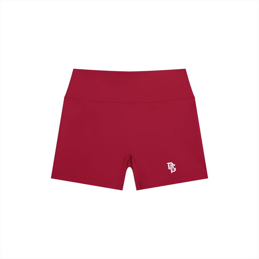 Women’s "DG" Red & White High Rise Shorts