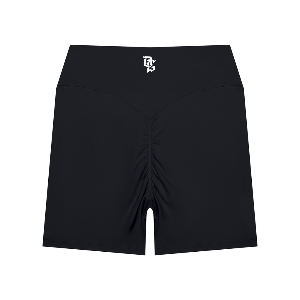 Women’s "DG" Black & White High Waisted Biker Shorts