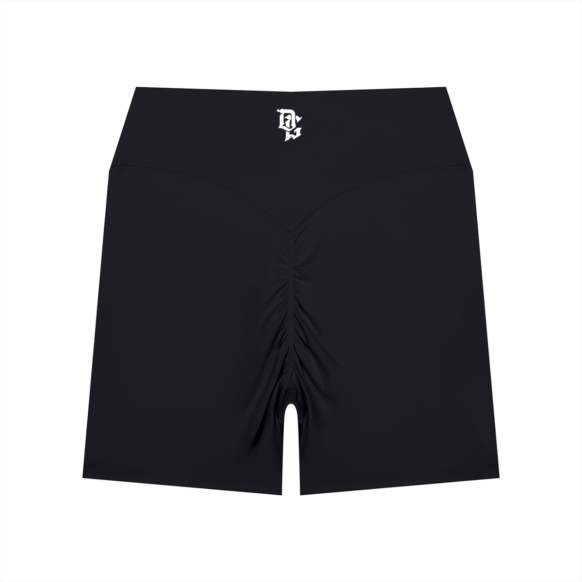 Women’s "DG" Black & White High Waisted Biker Shorts