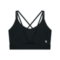 Women's 'DG' Black & White Cross-Over Sport Bra