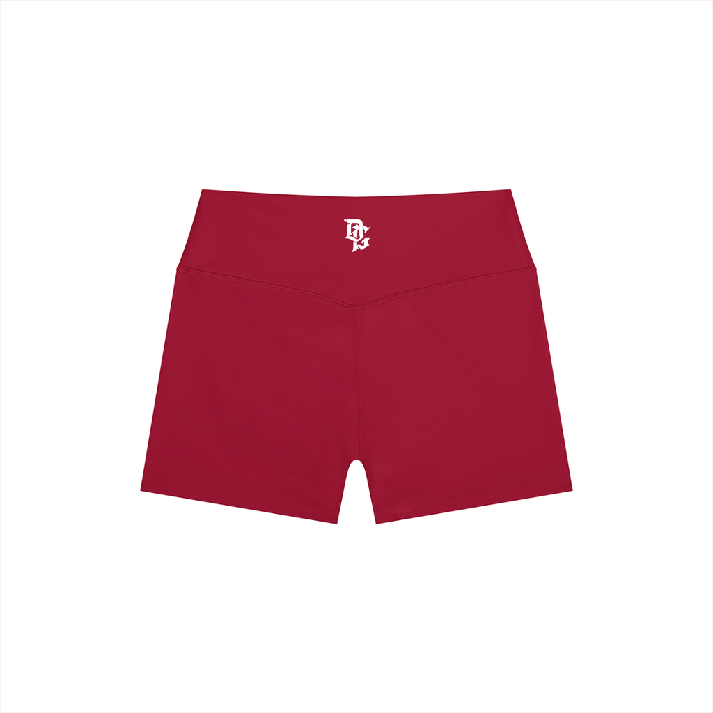 Women’s "DG" Red & White High Rise Shorts