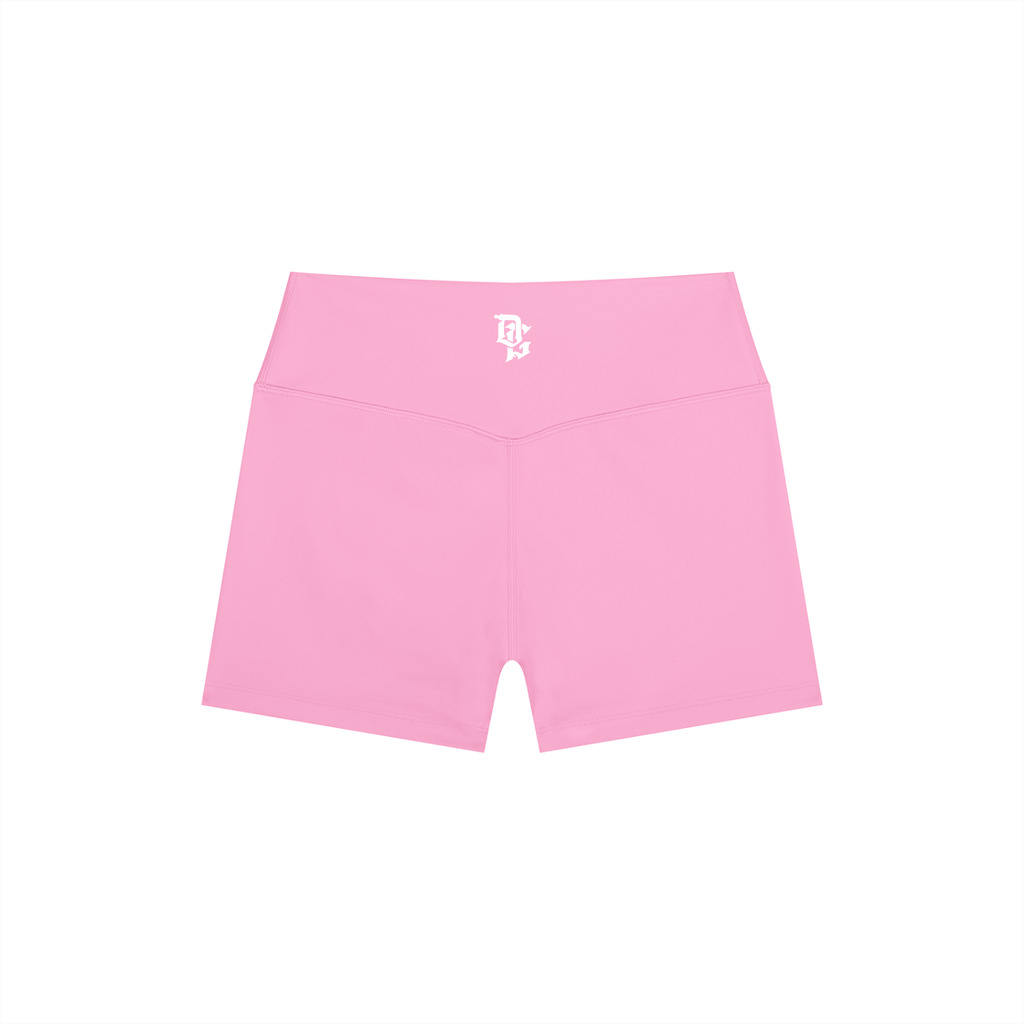 Women’s "DG" Pink & White High Rise Shorts