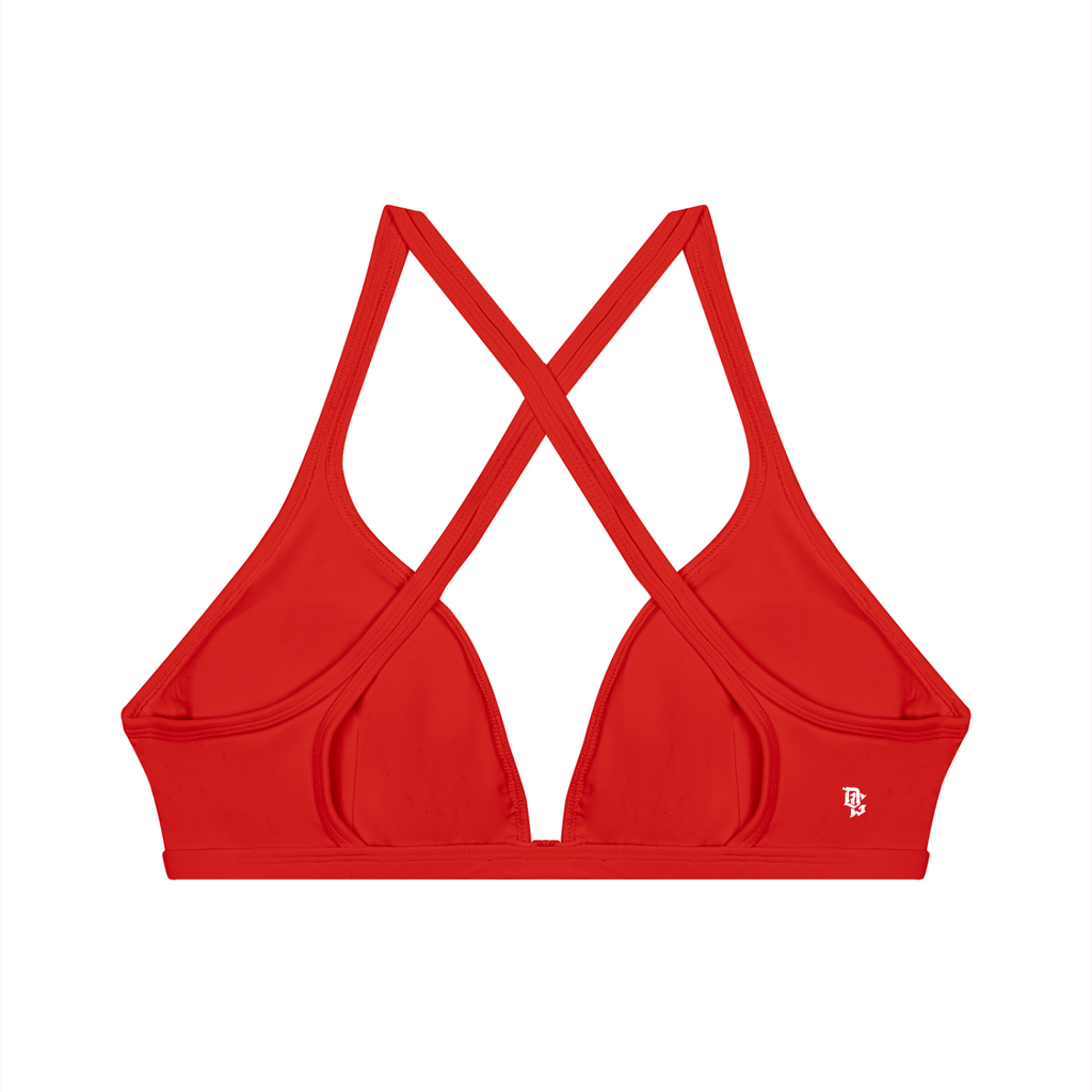 Women’s "DG" Red & White V-Neck Sport Bra