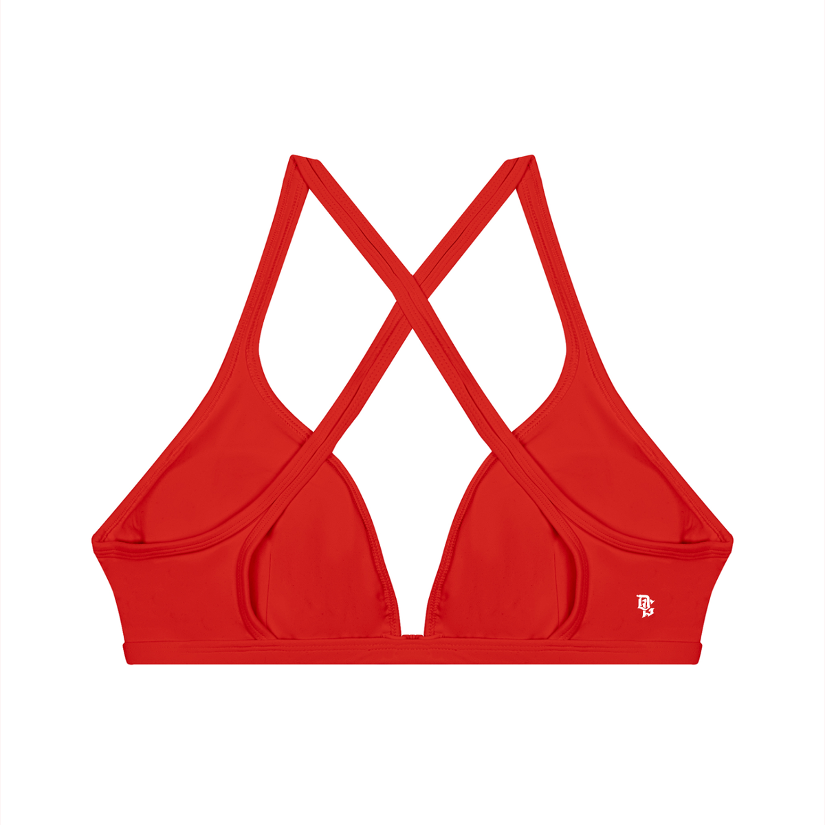 Women’s "DG" Red & White V-Neck Sport Bra
