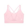 Women's 'DG' Pink & White Cross-Over Sport Bra