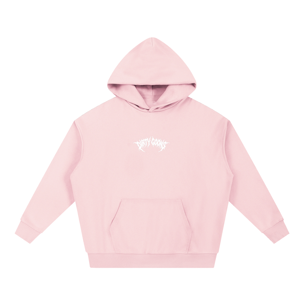 "Dirty Goons" Pink & White Heavyweight Hoodie